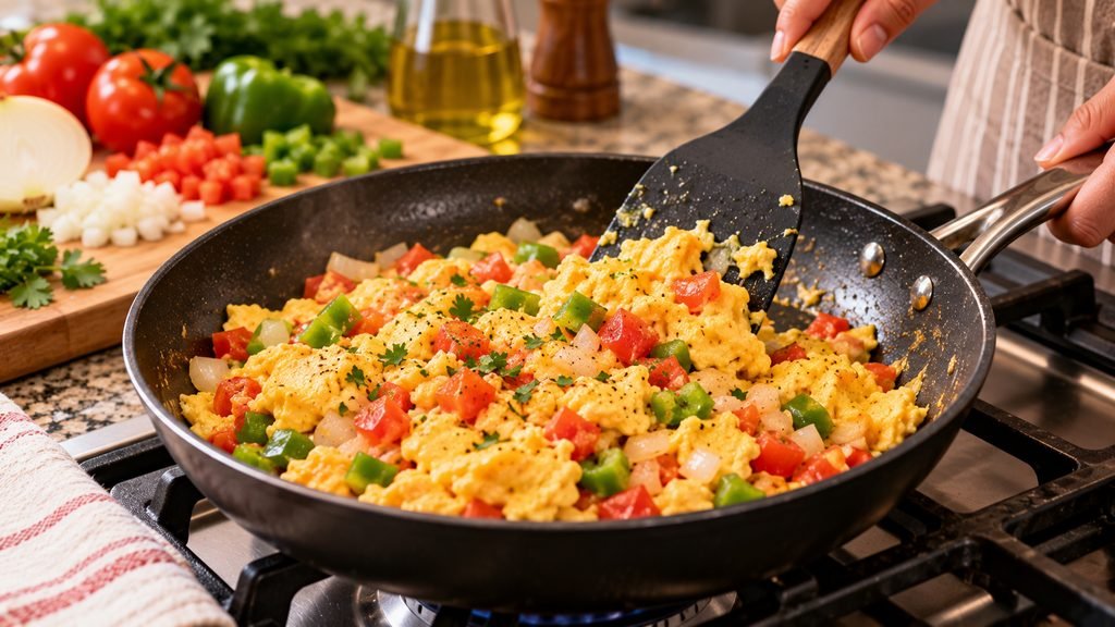5 recetas fáciles con huevos para cuando no sabes qué cocinar huevos revueltos con vegetales
