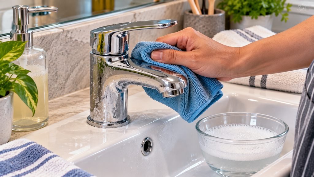 Cómo quitar el sarro de grifos y duchas sin rayarlos limpiar grifo agua jabon