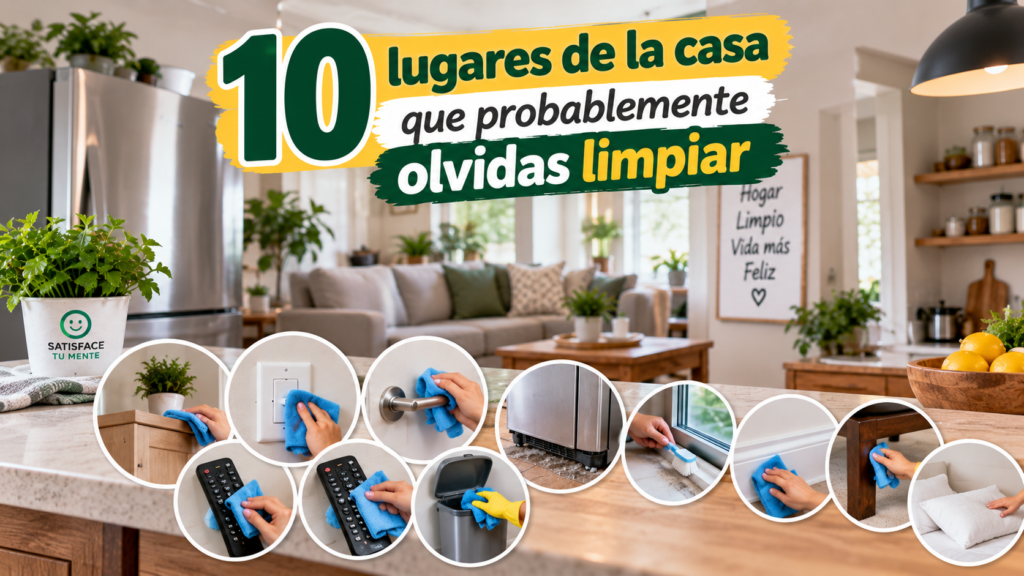 10 lugares de la casa que probablemente olvidas limpiar Diferentes lugares de la casa que suelen olvidarse durante la limpieza