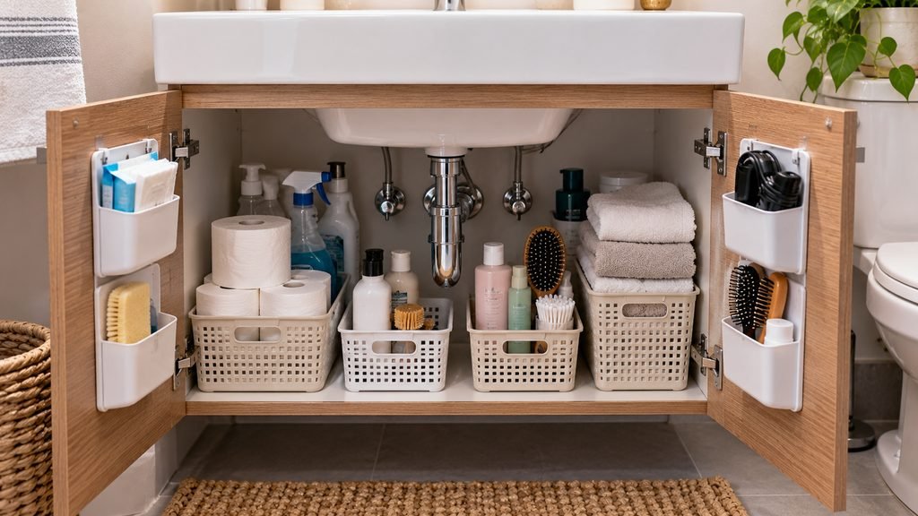 9 ideas para organizar un baño pequeño y mantenerlo ordenado organizar debajo lavabo bano