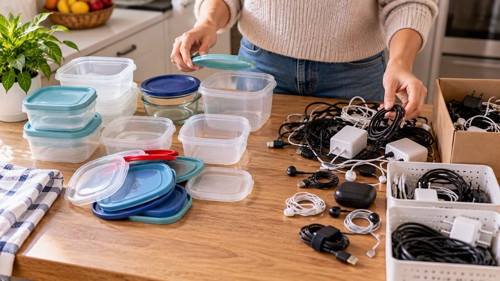 7 cosas que acumulamos en casa y probablemente ya no necesitamos organizar recipientes cables casa