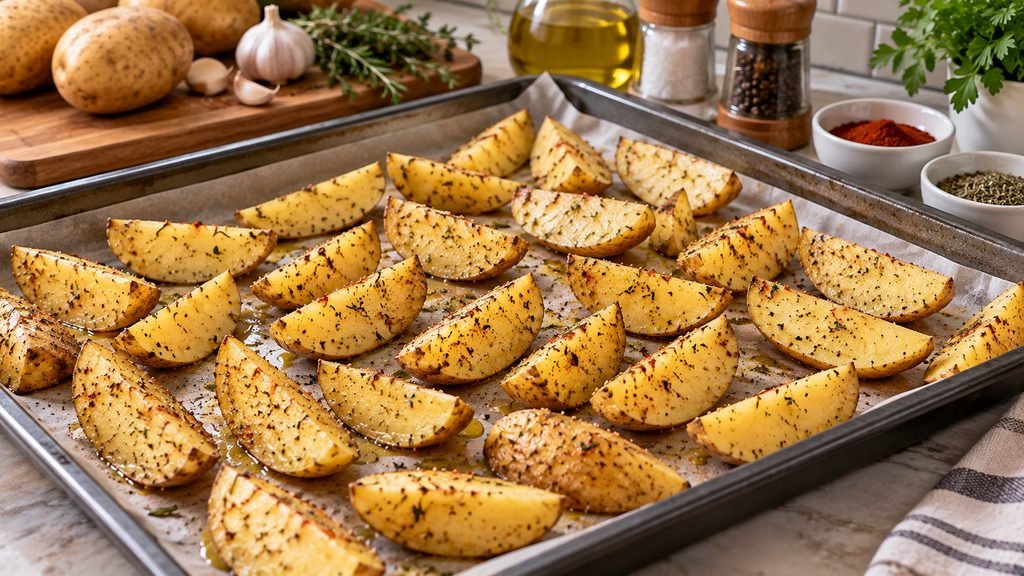 papas separadas bandeja horno