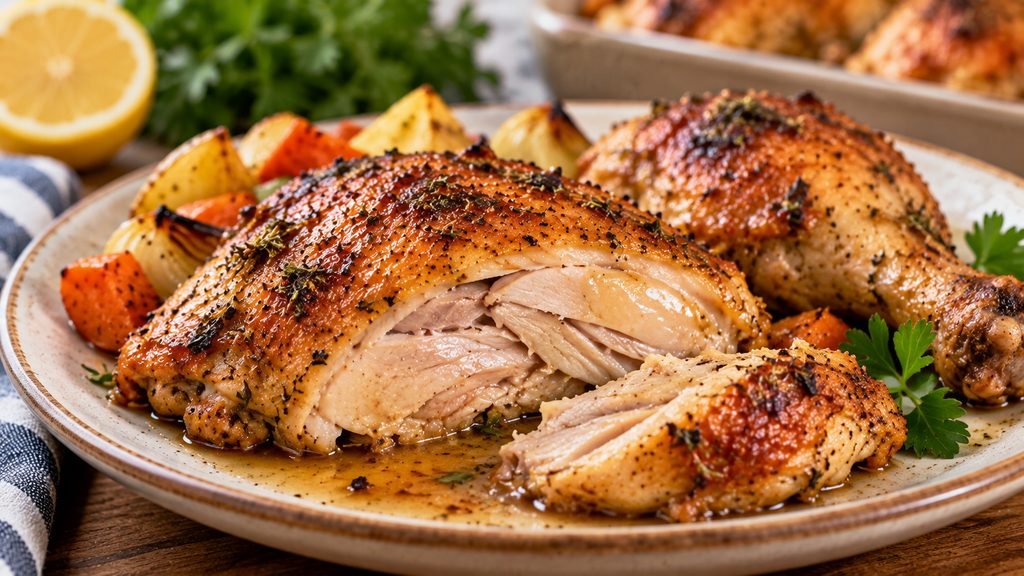 Pollo al horno jugoso: receta fácil para preparar en casa pollo al horno jugoso por dentro