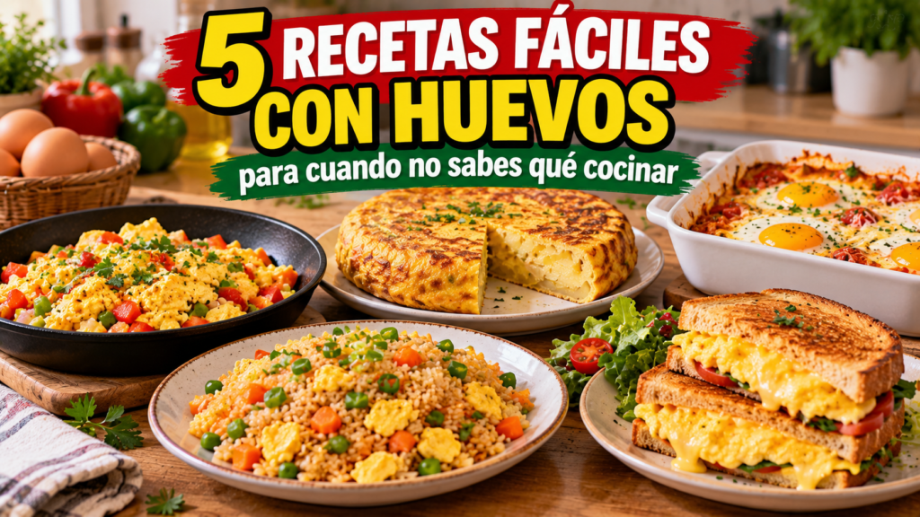 5 recetas fáciles con huevos para cuando no sabes qué cocinar Varias recetas fáciles preparadas con huevos y diferentes ingredientes caseros